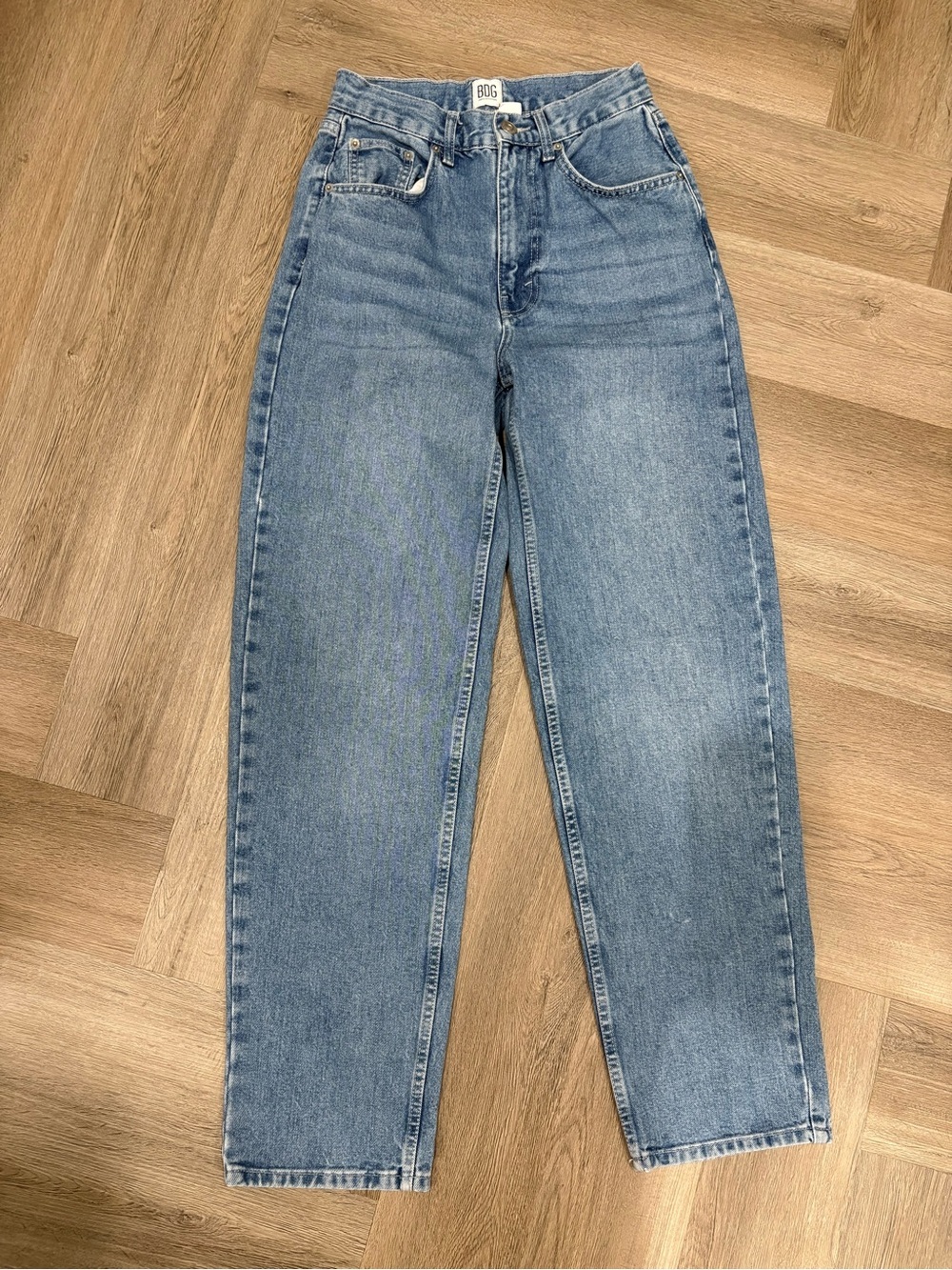 BDG Jeans High Rise Baggy Straight Leg Medium Blue Wash Size 27